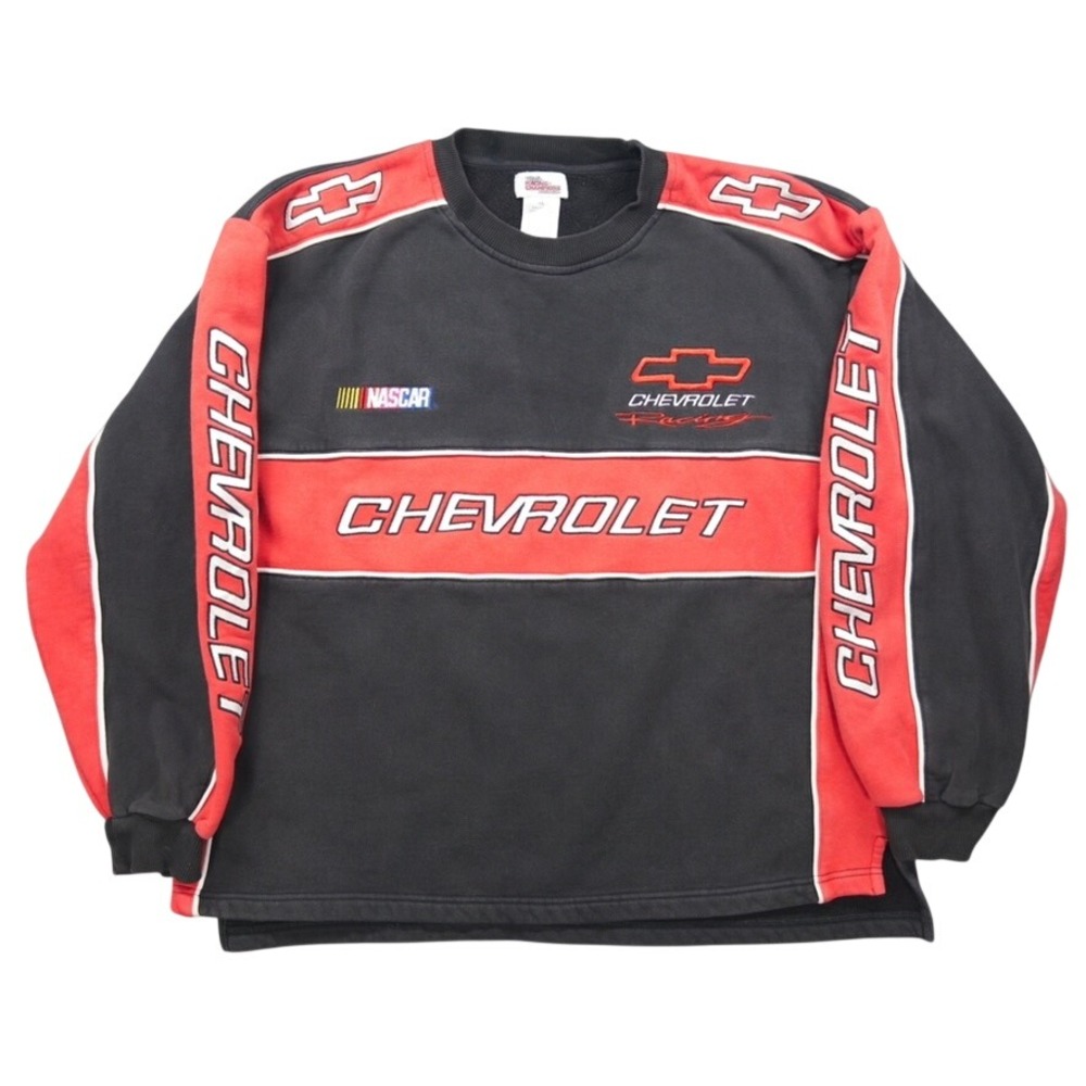 VTG 90's NASCAR Chevrolet Racing Champions Apparel Sweatshirt Mens XL Red Black